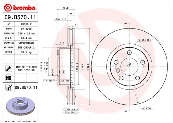 AP 25356 V - Гальмівний диск autocars.com.ua