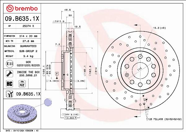AP 25374 X - Гальмівний диск autocars.com.ua