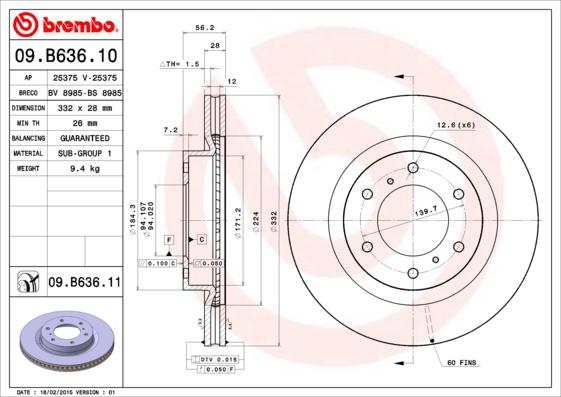 AP 25375 - Гальмівний диск autocars.com.ua