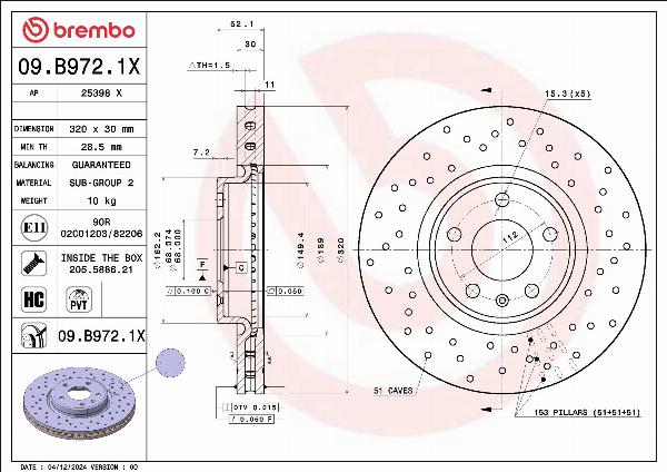 AP 25398 X - Гальмівний диск autocars.com.ua
