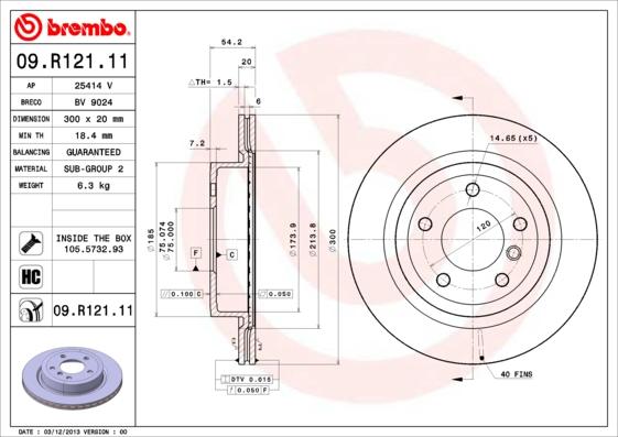 AP 25414 V - Гальмівний диск autocars.com.ua