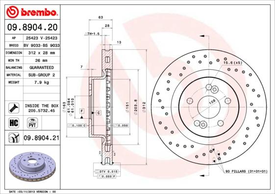 AP 25423 - Гальмівний диск autocars.com.ua