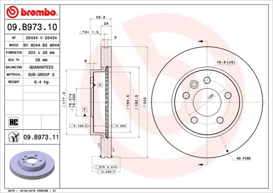 AP 25434 V - Гальмівний диск autocars.com.ua