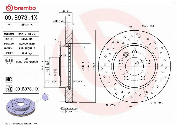 AP 25434 X - Гальмівний диск autocars.com.ua
