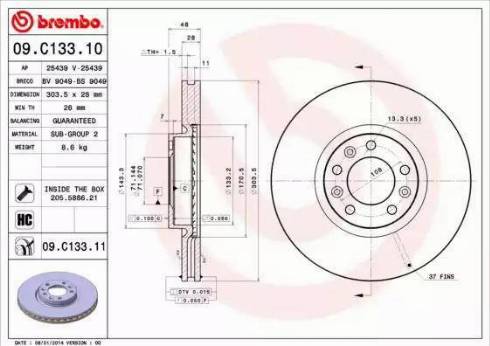 AP 25439 - Тормозной диск autodnr.net