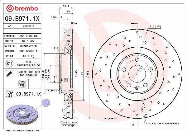 AP 25462 X - Гальмівний диск autocars.com.ua