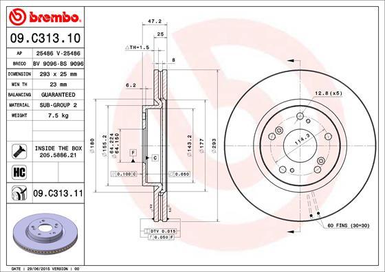 AP 25486 V - Гальмівний диск autocars.com.ua