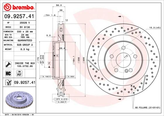 AP 25526 V - Гальмівний диск autocars.com.ua