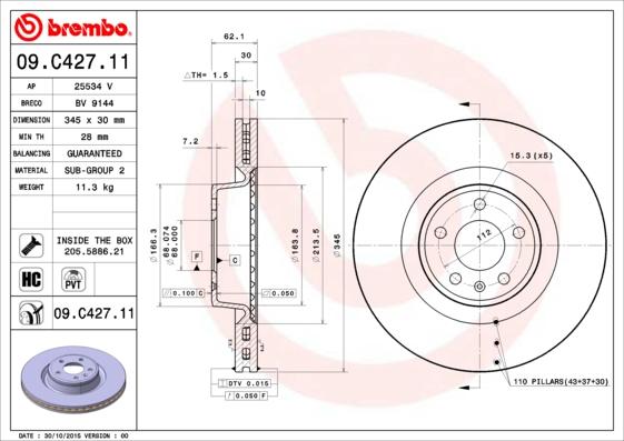 AP 25534 V - Тормозной диск autodnr.net