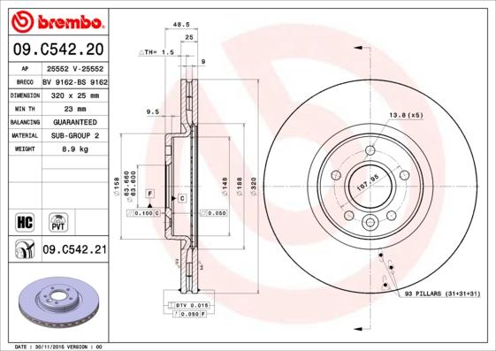 AP 25552 V - Тормозной диск autodnr.net