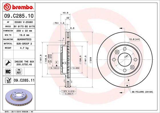 AP 25560 V - Гальмівний диск autocars.com.ua