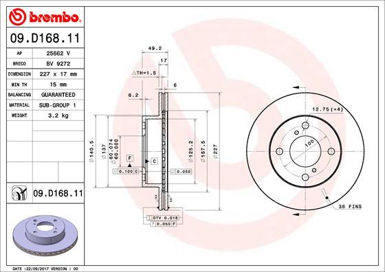 AP 25662 V - Гальмівний диск autocars.com.ua