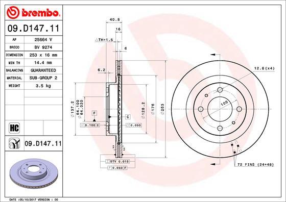 AP 25664 V - Гальмівний диск autocars.com.ua