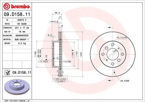 AP 25670 V - Гальмівний диск autocars.com.ua