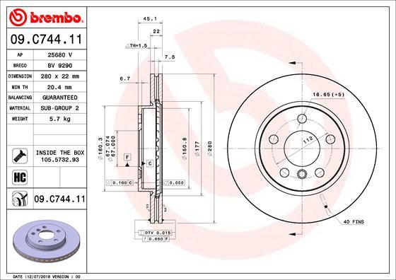 AP 25680 V - Гальмівний диск autocars.com.ua