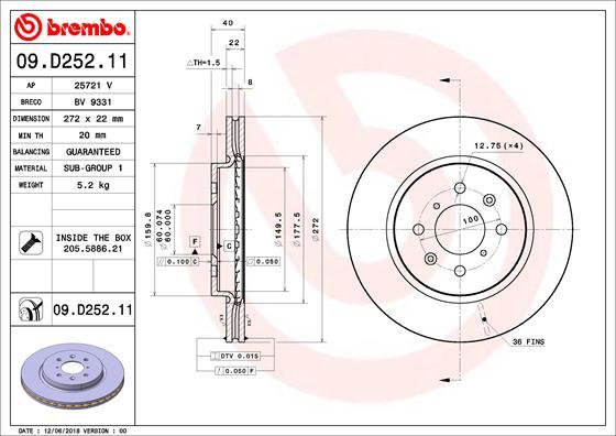 AP 25721 V - Гальмівний диск autocars.com.ua