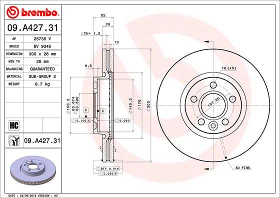 AP 25735V - Гальмівний диск autocars.com.ua