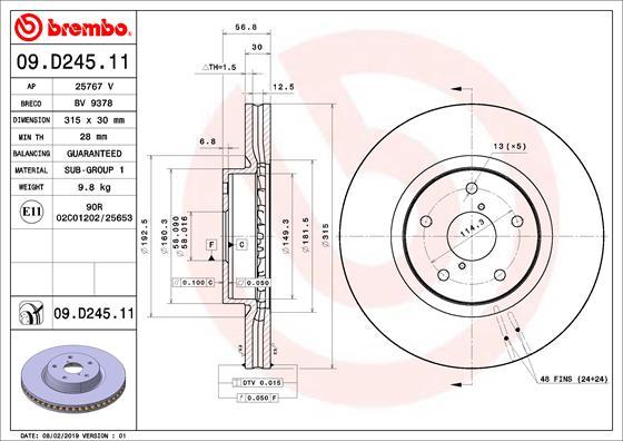 AP 25767 V - Гальмівний диск autocars.com.ua