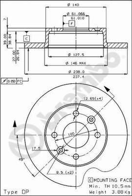 AP 30161 - Тормозной диск avtokuzovplus.com.ua