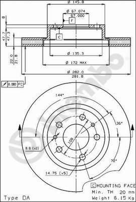 AP 34175 - Гальмівний диск autocars.com.ua