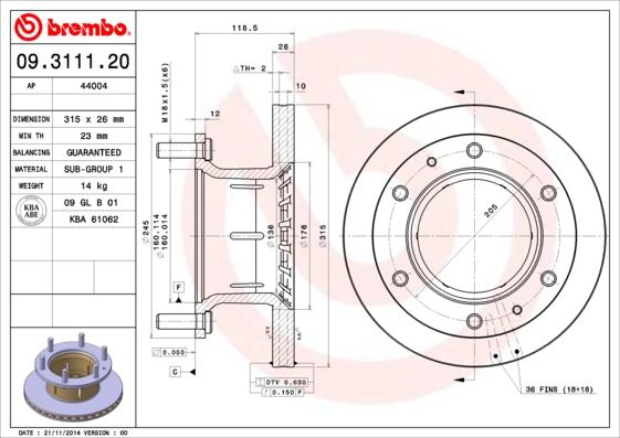 AP 44004 - Гальмівний диск autocars.com.ua