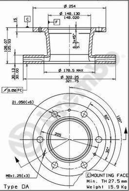 AP 44011 - Гальмівний диск autocars.com.ua