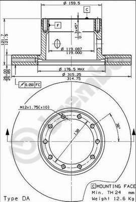 AP 44013 - Гальмівний диск autocars.com.ua