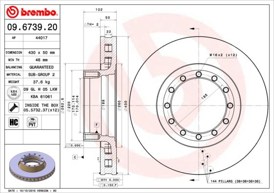 AP 44017 - Гальмівний диск autocars.com.ua