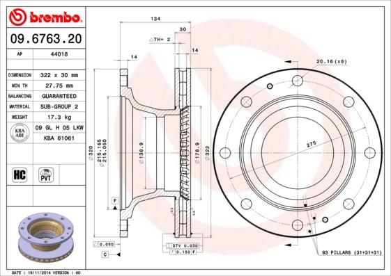 AP 44018 - Гальмівний диск autocars.com.ua