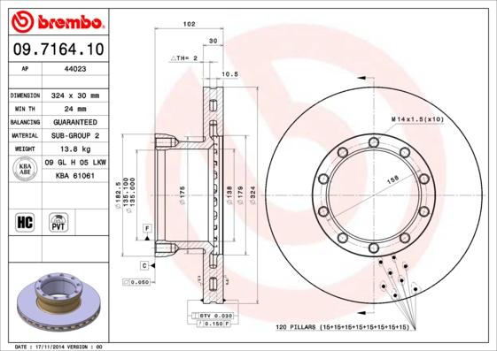 AP 44023 - Гальмівний диск autocars.com.ua