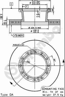 AP 44025 - Тормозной диск avtokuzovplus.com.ua