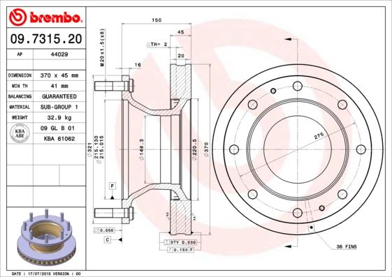 AP 44029 - Гальмівний диск autocars.com.ua