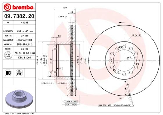 AP 44038 - Гальмівний диск autocars.com.ua