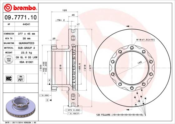 AP 44041 - Гальмівний диск autocars.com.ua