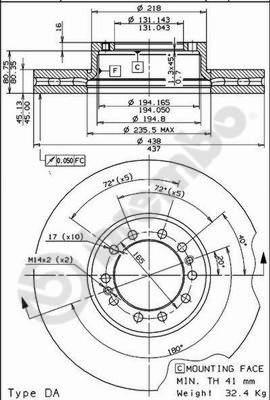 AP 44043 - Тормозной диск avtokuzovplus.com.ua