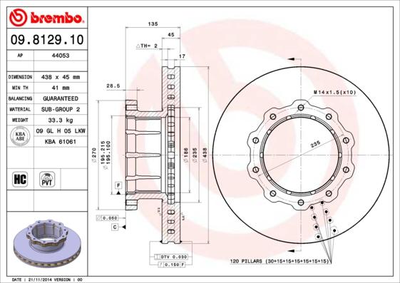 AP 44053 - Гальмівний диск autocars.com.ua