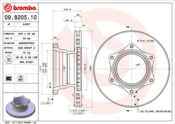 AP 44057 - Гальмівний диск autocars.com.ua