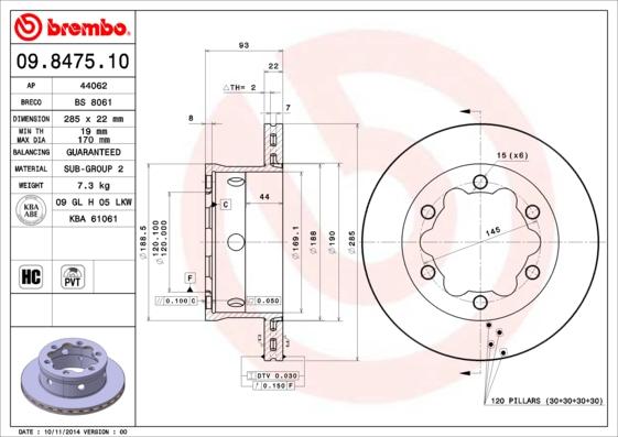 AP 44062 - Гальмівний диск autocars.com.ua