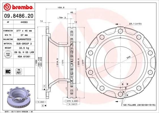 AP 44063 - Гальмівний диск autocars.com.ua