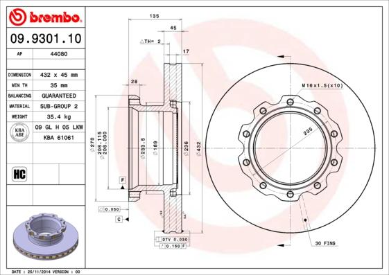 AP 44080 - Тормозной диск avtokuzovplus.com.ua