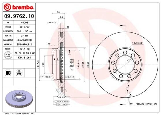 AP 44093 - Гальмівний диск autocars.com.ua