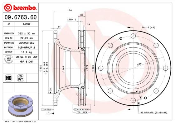 AP 44097 - Гальмівний диск autocars.com.ua