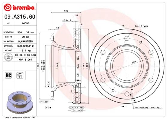 AP 44098 - Гальмівний диск autocars.com.ua