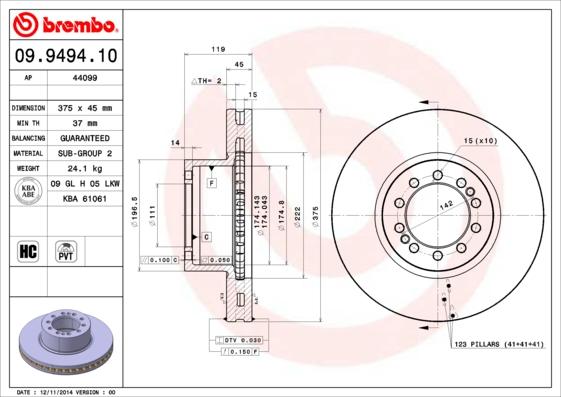 AP 44099 - Тормозной диск avtokuzovplus.com.ua