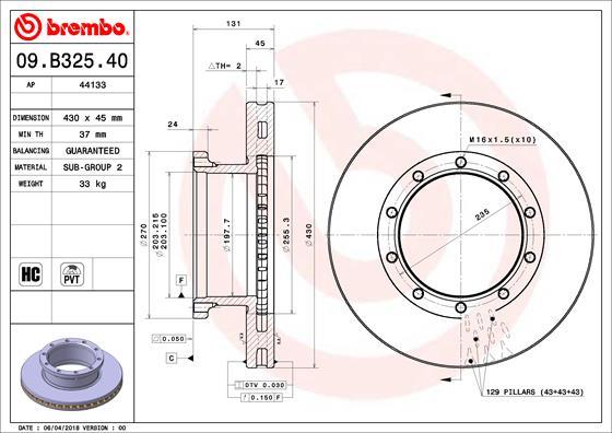 AP 44133 - Гальмівний диск autocars.com.ua