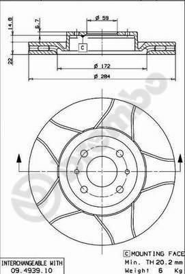 AP X 24242 - Гальмівний диск autocars.com.ua