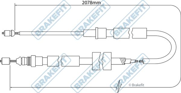 APEC BBC3378 - Трос, гальмівна система autocars.com.ua