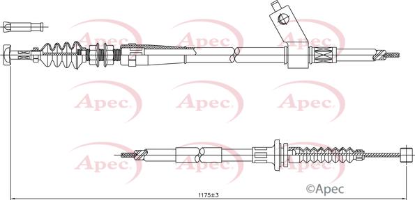 APEC CAB1002 - Трос, гальмівна система autocars.com.ua