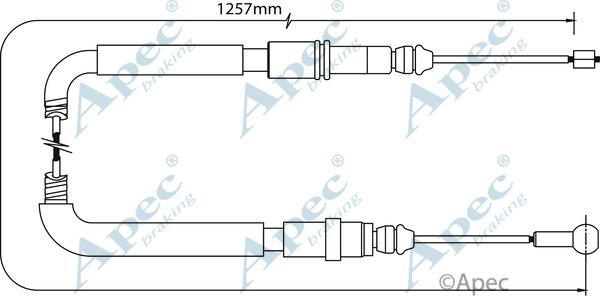 APEC CAB1057 - Трос, гальмівна система autocars.com.ua
