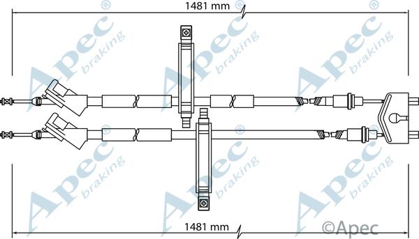 APEC CAB1143 - Трос, гальмівна система autocars.com.ua